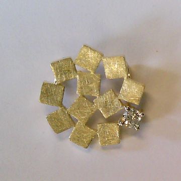 Anhänger 333 gelb/rhodiniert Zirkonia matt - 172000