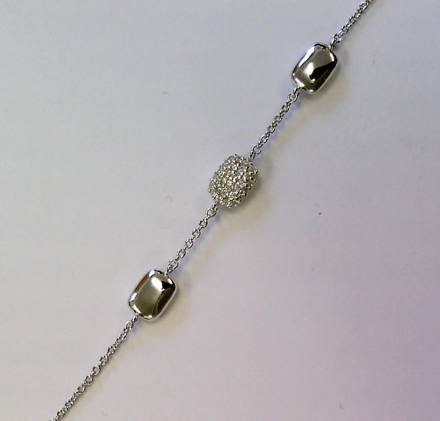Armband 925 rhodiniert Zirkonia 17+2cm - 172005