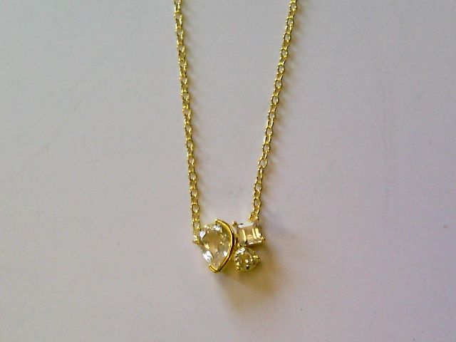 Damen Collier 925 gelb Weißtopas goldplatt.42+3cm - 172011