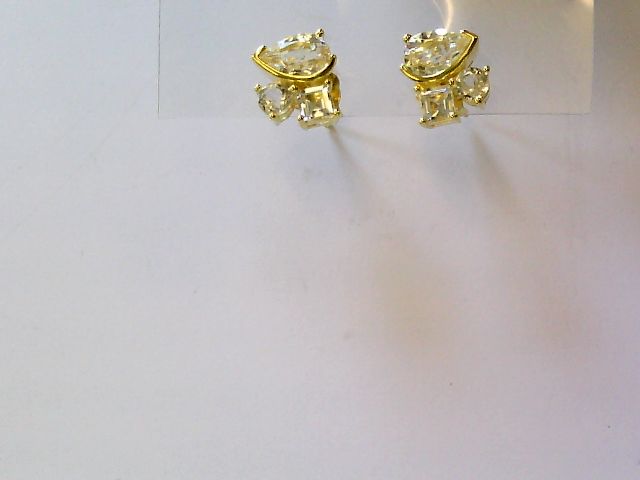 Ohrstecker 925 gelb Weißtopas goldplatt. - 172012