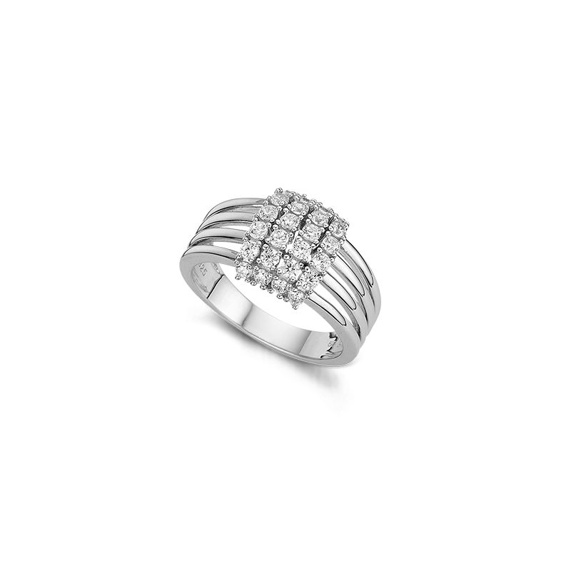 TRENDY me Damenring 925 rhodiniert Zirkonia pol - 172016