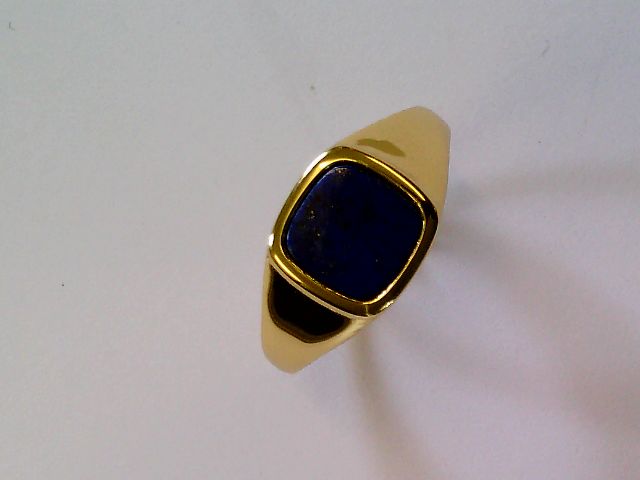 Herrenring 925 gelb Lapis goldplatt. - 172021