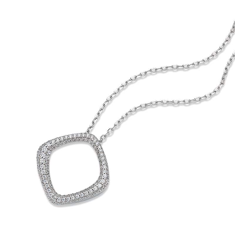 TRENDY me Collier mit Behang 925 rhodiniert Zirkonia 42+3cm/pol - 172037