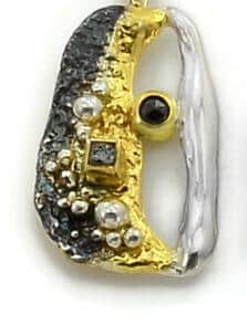 Eva Stone Anhänger tricolor schw. Rohdiamanten - 162878