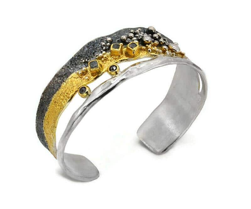 Eva Stone Armreif Rohdiamanten tricolor - 162880