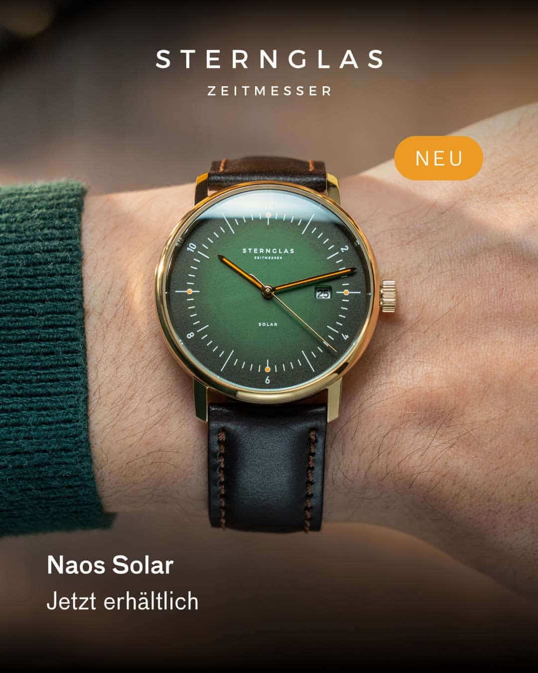 Sternglas Naos Solar dunkelgrün gold  - 173011