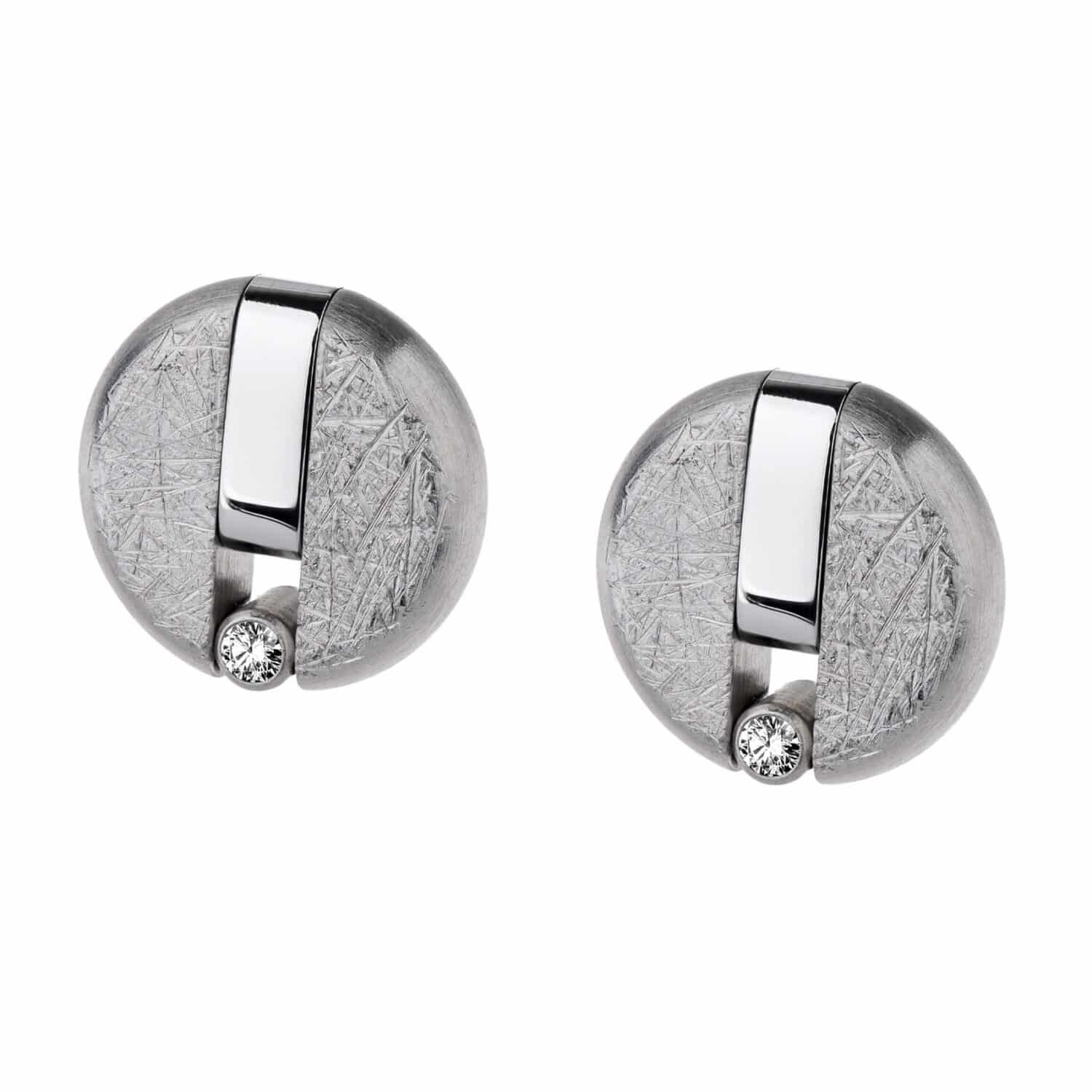Ernstes Design Ohrstecker, gekratzt/poliert, - 173311